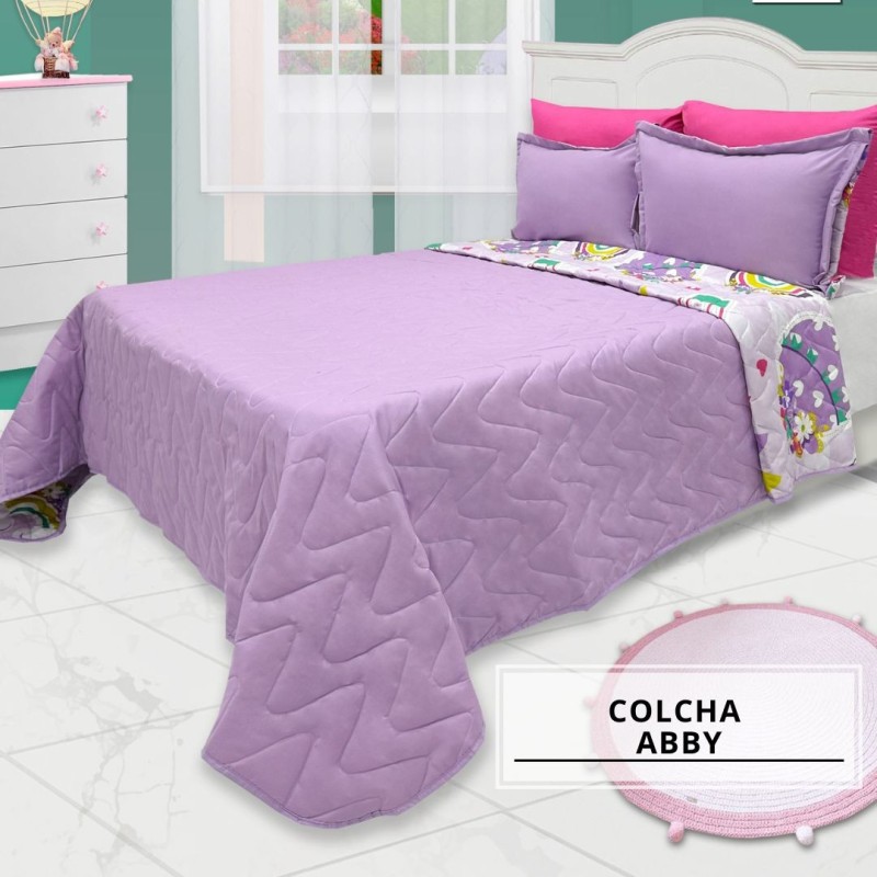 COLCHA ESPAÑOLA INFANTIL SENCILLA CON FUNDA ACOLCHADA REVERSIBLE NIÑAS