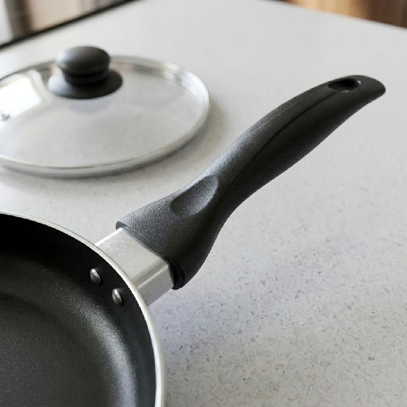 SARTEN DKASA ANTIADHERENTE 28CM CON TAPA VIDRIO COCINA NEGRO