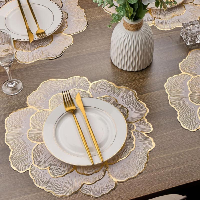 INDIVIDUAL MESA PVC FLORAL IMPERMEABLE ANTIDESLIZANTE RESISTENTE CALOR LAVABLE DECORATIVO COMEDOR COCINA