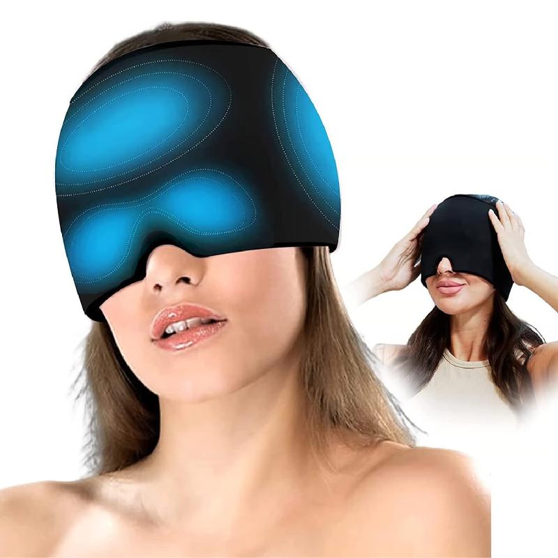 GORRO DE GEL PARA MIGRAÑA ANTIFAZ FRÍO Y CALOR REUTILIZABLE ALIVIO DE DOLOR DE CABEZA ESTRÉS SINUSAL