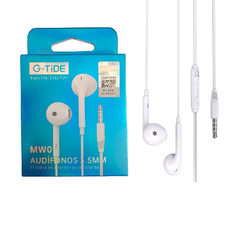 AUDIFONOS AURICULARES CON CABLE ALAMBRICOS CON ENTRADA 3.5 MM CON MICROFONO CONTROL VOLUMEN