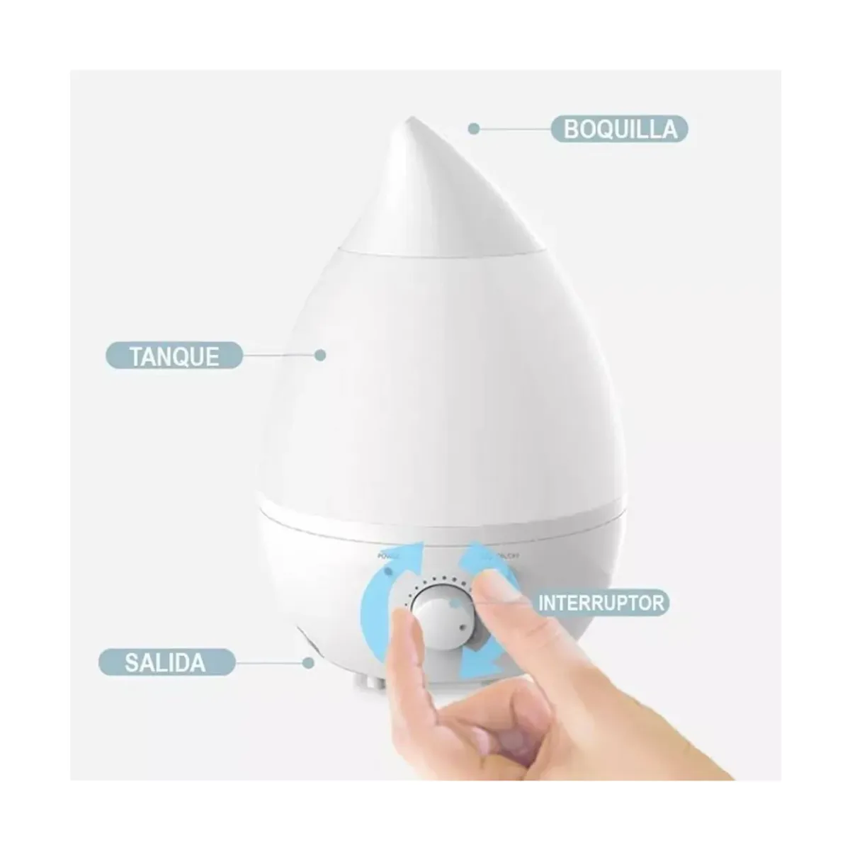 DIFUSOR HUMIDIFICADOR DE GOTA 3L ULTRASONICO LED CON AROMA 