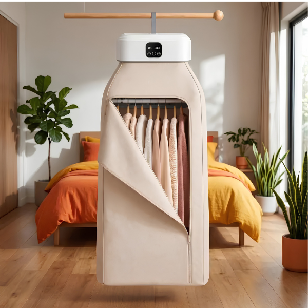 SECADOR DE ROPA PORTÁTIL PLEGABLE ELÉCTRICA A CONTROL REMOTO CON RAYOS UV 