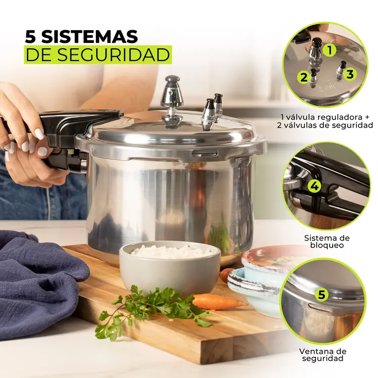 OLLA PRESION KALLEY 4,2 LITROS ALUMINIO 3 VALVULAS