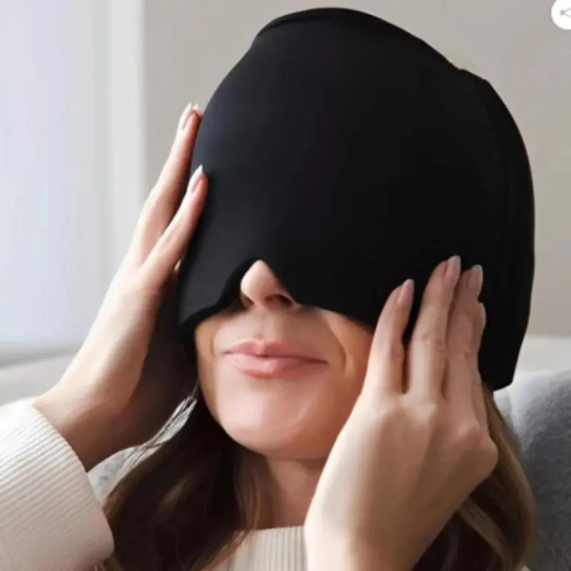 GORRO DE GEL PARA MIGRAÑA ANTIFAZ FRÍO Y CALOR REUTILIZABLE ALIVIO DE DOLOR DE CABEZA ESTRÉS SINUSAL