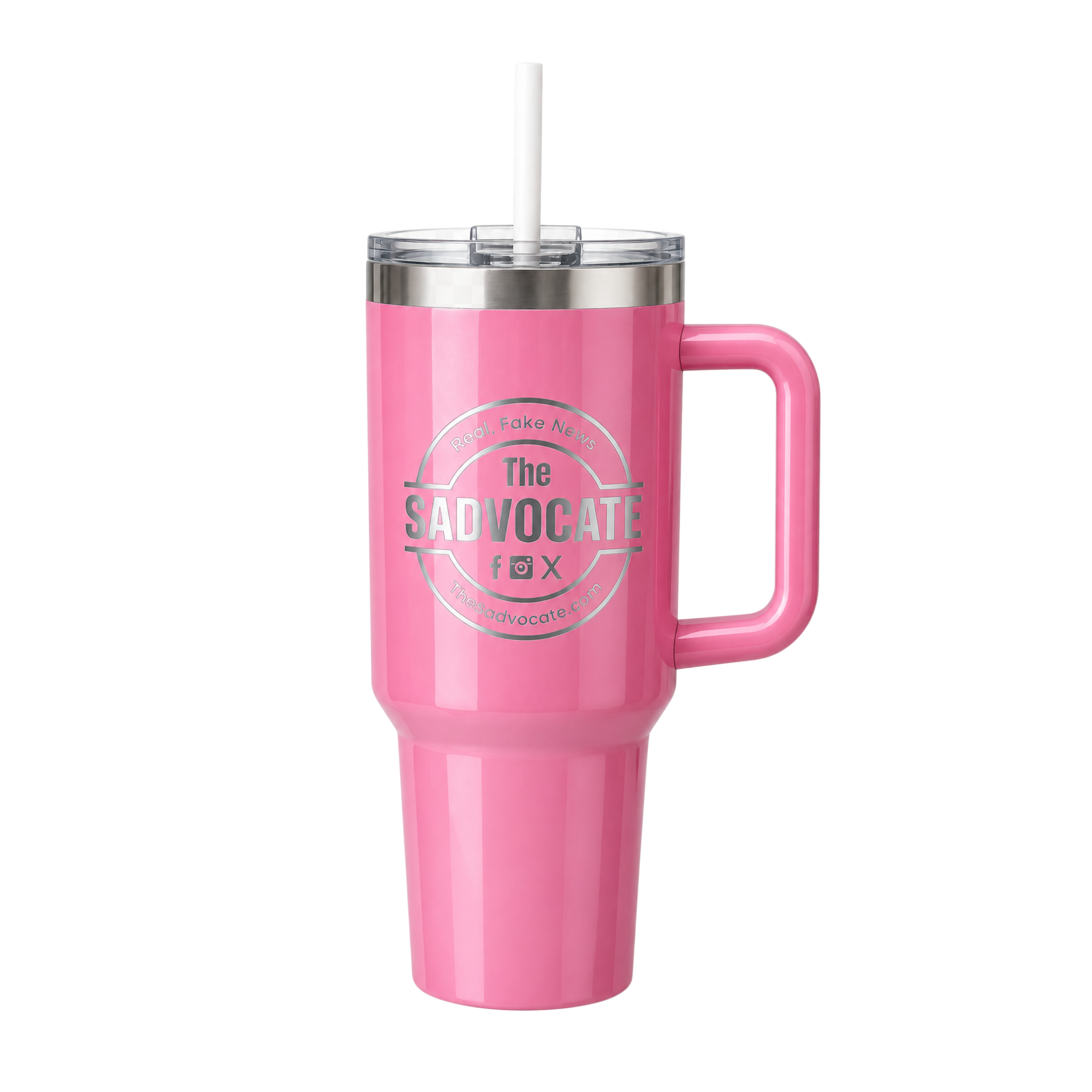 40oz Shiny Stainless Steel Tumbler - Pink