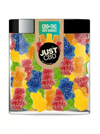 Buy Just CBD Sour Gummies CBD + THC Gummies Jar 10.5oz Online | Premium Hemp Edibles Los Angeles CA