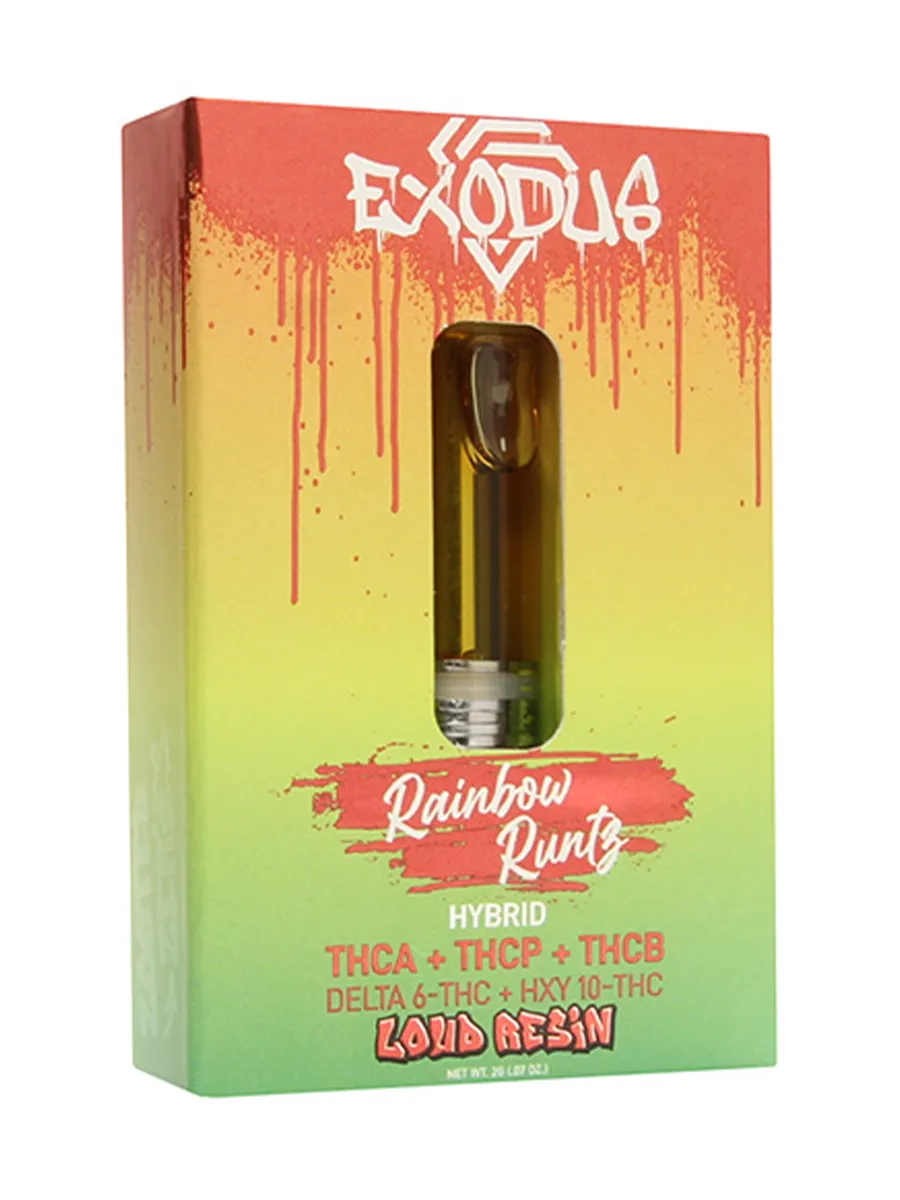 Buy Rainbow Runtz Exodus Zooted Loud Resin Cartridge 2G Online | Premium Hemp Vape Los Angeles CA
