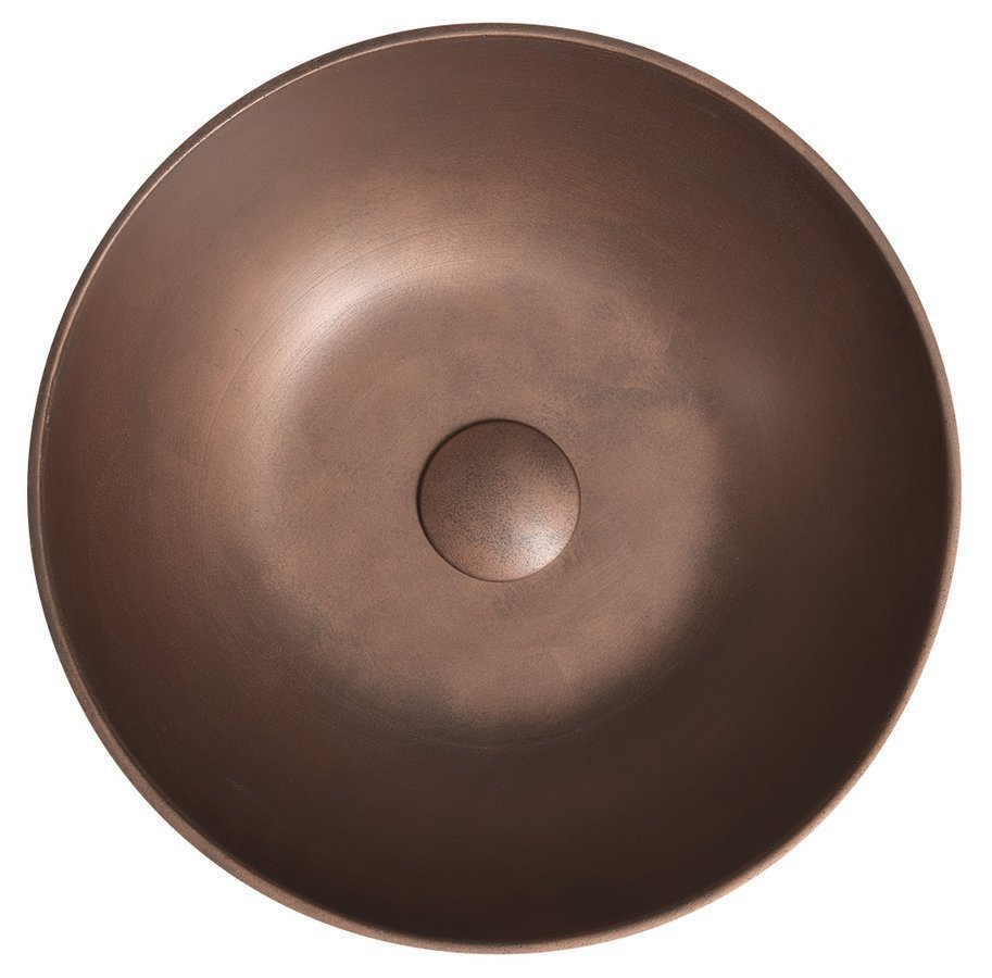 FORMIGO umywalka betonowa nablatowa, średnica 39cm, miedź mat