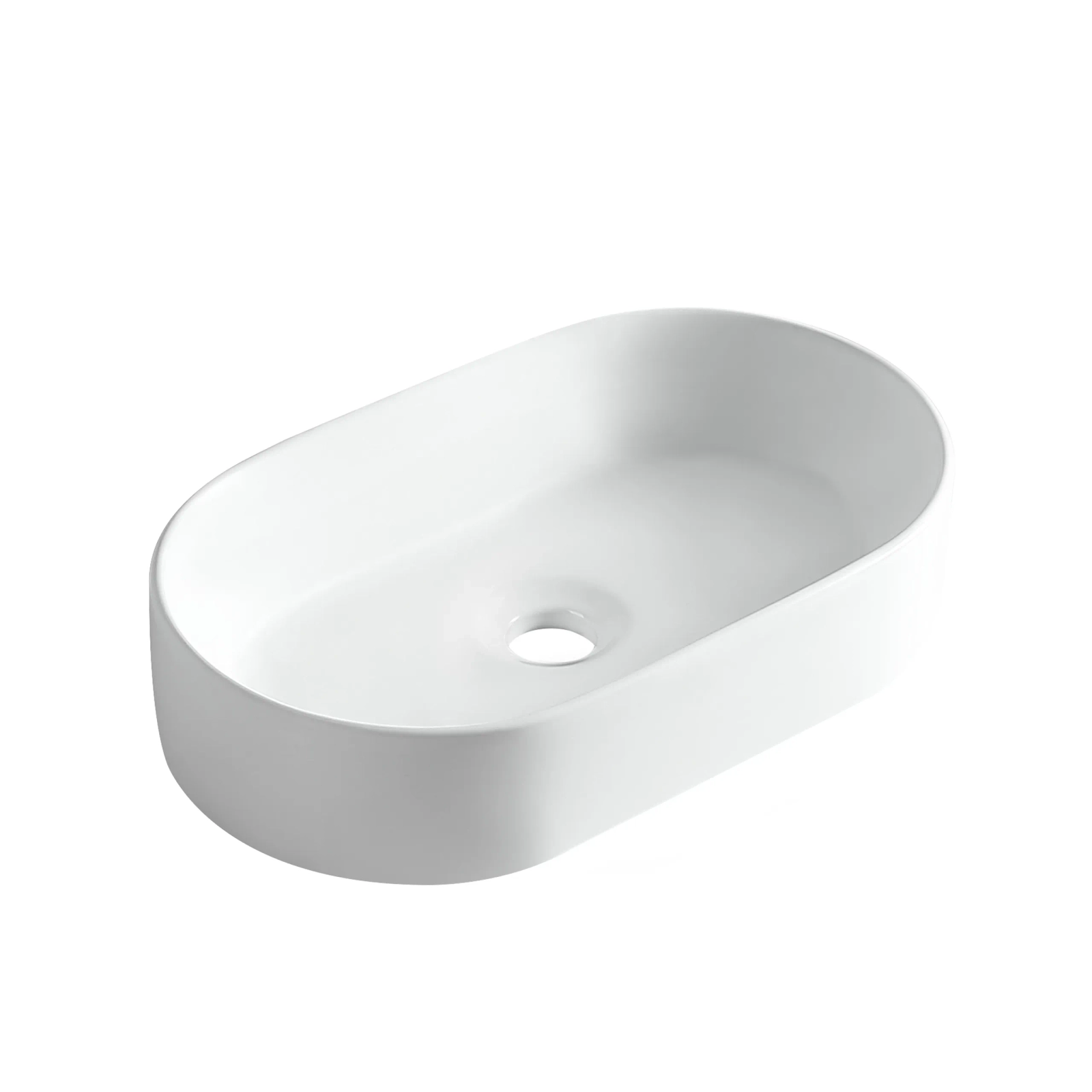Umywalka nablatowa Balneo Nessa 51 x 31 cm biała ceramiczna