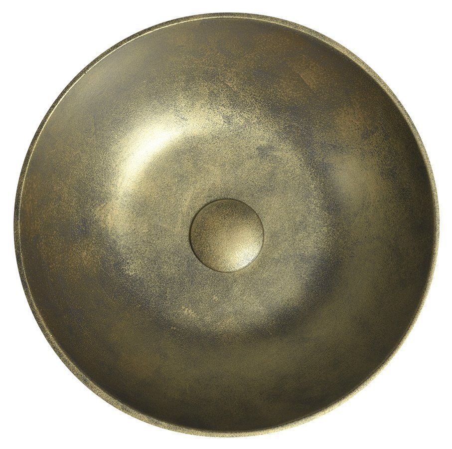 FORMIGO umywalka betonowa nablatowa, średnica 39cm, złoty mat