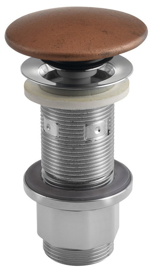 Korek umywalkowy 5/4'', klik-klak, betonowy grzybek, 10-80mm, miedź mat
