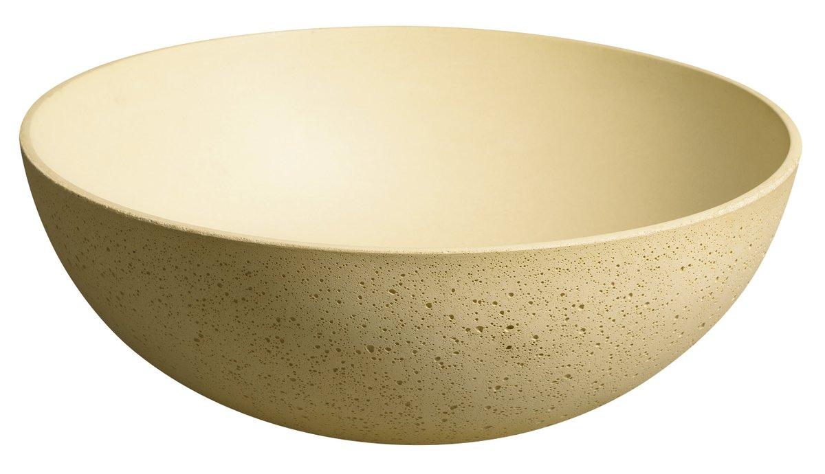 FORMIGO umywalka betonowa nablatowa, średnica 39cm, żółty mat