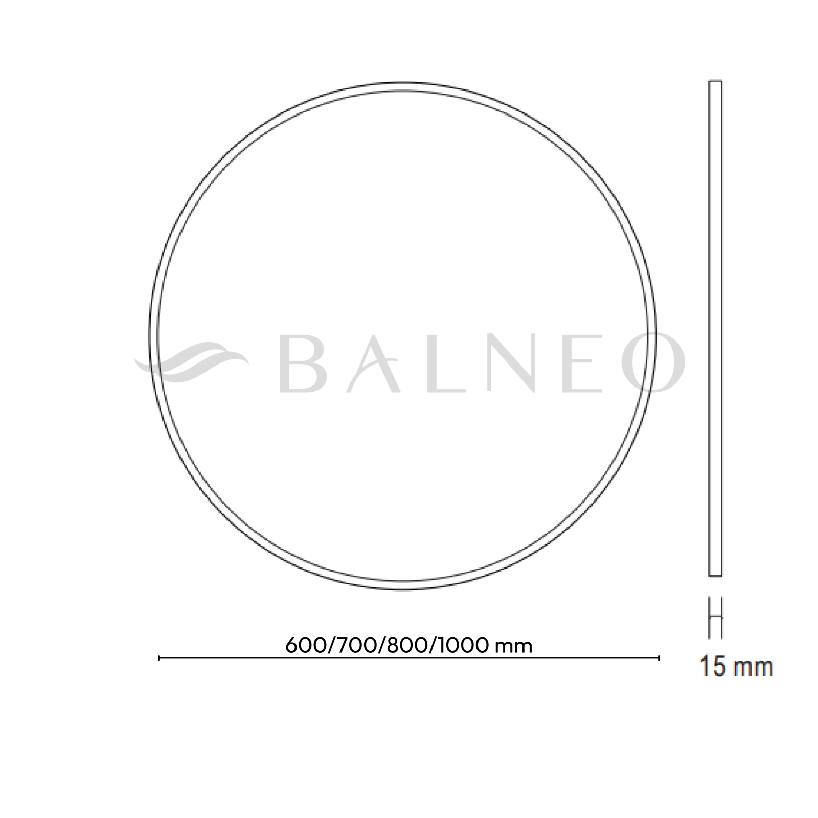 Lustro okrągłe Balneo Corina black 80 cm