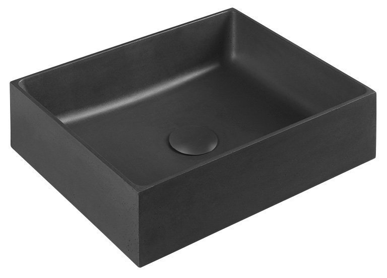 FORMIGO umywalka betonowa nablatowa, 47,5x36,5cm, antracyt mat