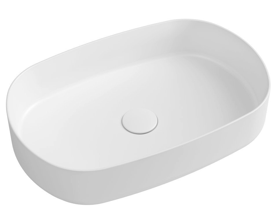 INFINITY OVAL umywalka ceramiczna nablatowa, 55x36cm