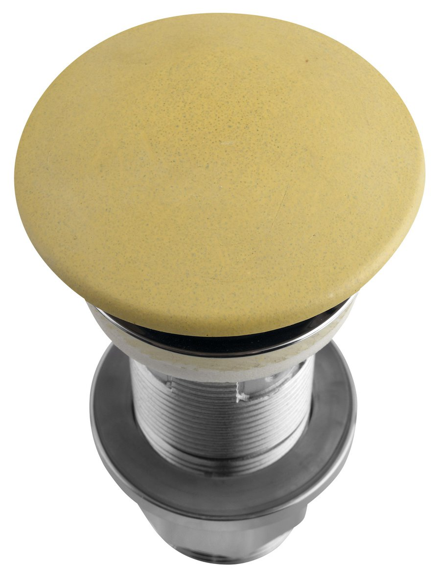 Korek umywalkowy 5/4'', klik-klak, betonowy grzybek, 10-80mm, żółty mat