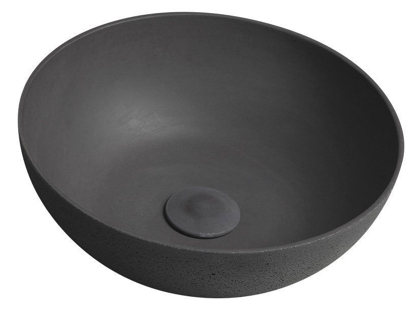FORMIGO umywalka betonowa nablatowa, średnica 39cm, antracyt mat