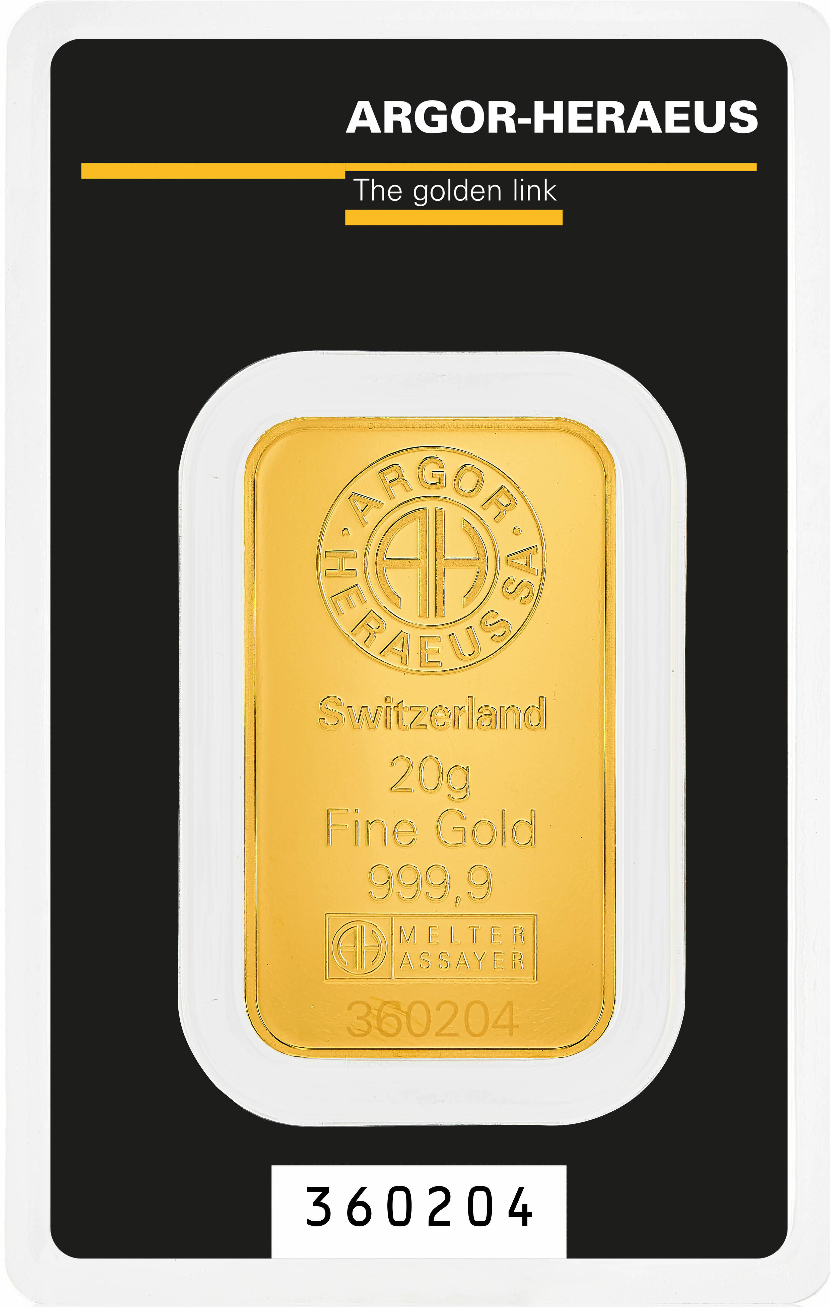 Argor-Heraeus 20g Gold Bar