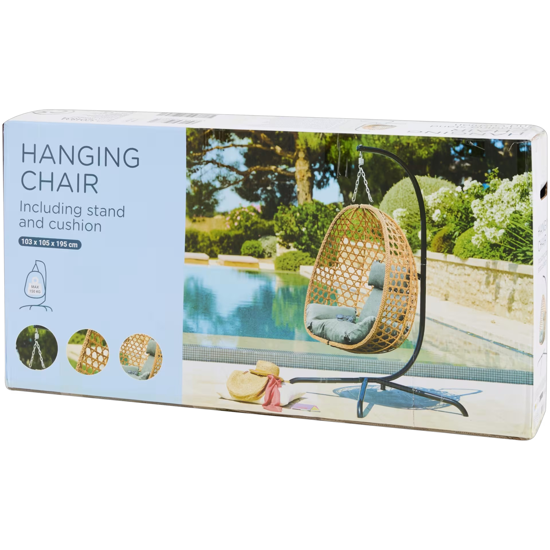 Fauteuil suspendu avec support – 104 × 106 × 198 cm ⭐⭐⭐⭐⭐