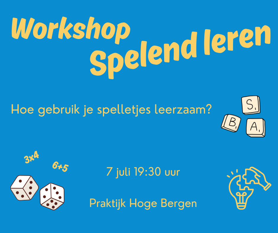 7 juli 19:30 uur: Workshop Spelend Leren