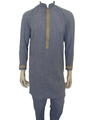 Ensemble kurta bleu homme