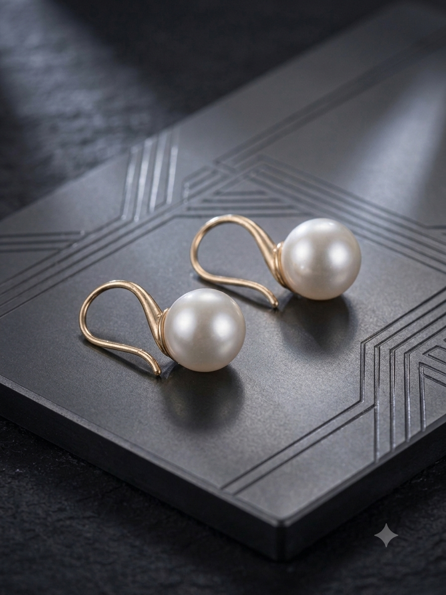 Elegant Pearl Drop Earrings for Women | Premium Gold Finish | Lightweight Luxury Earring