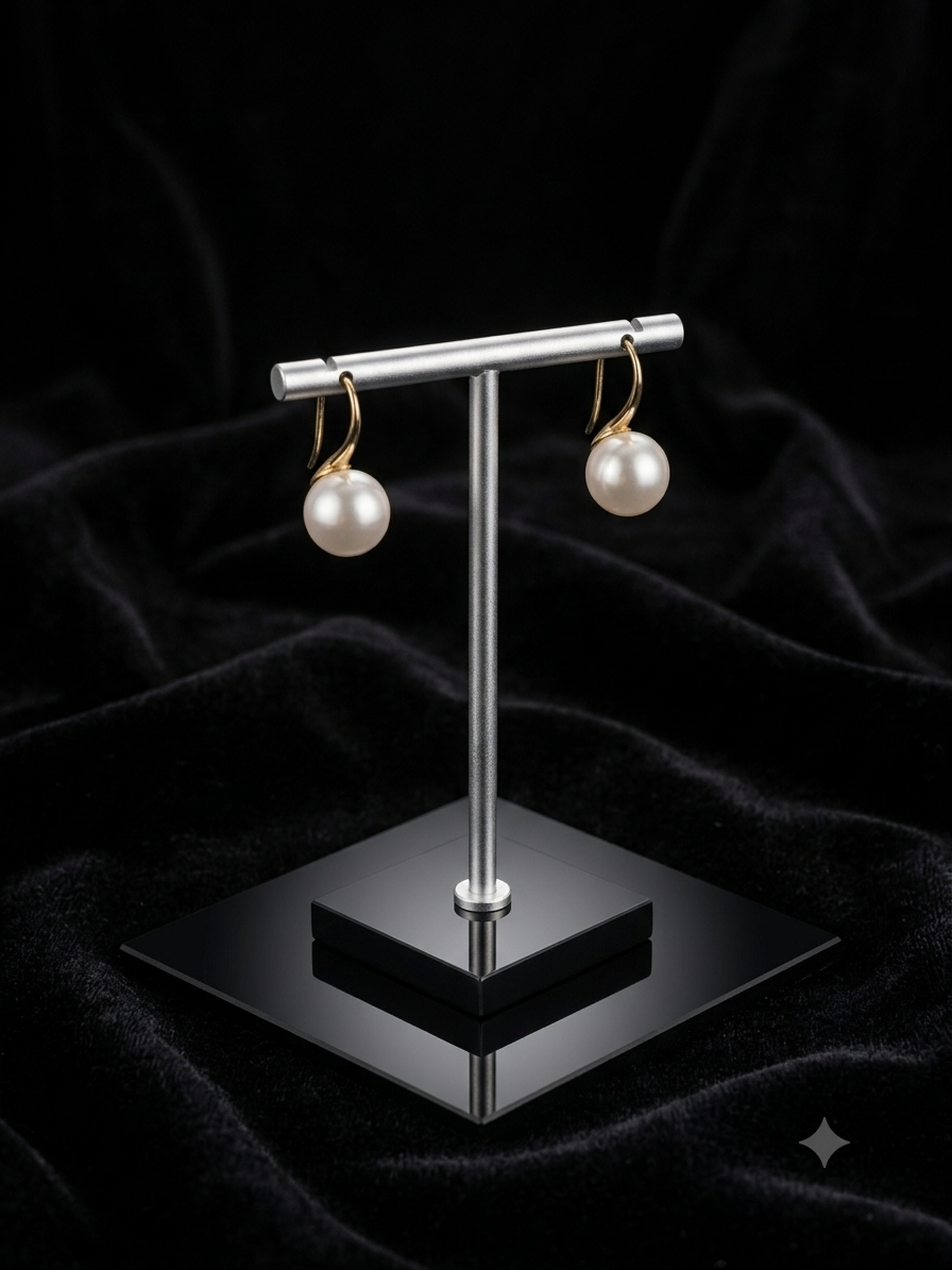 Elegant Pearl Drop Earrings for Women | Premium Gold Finish | Lightweight Luxury Earring