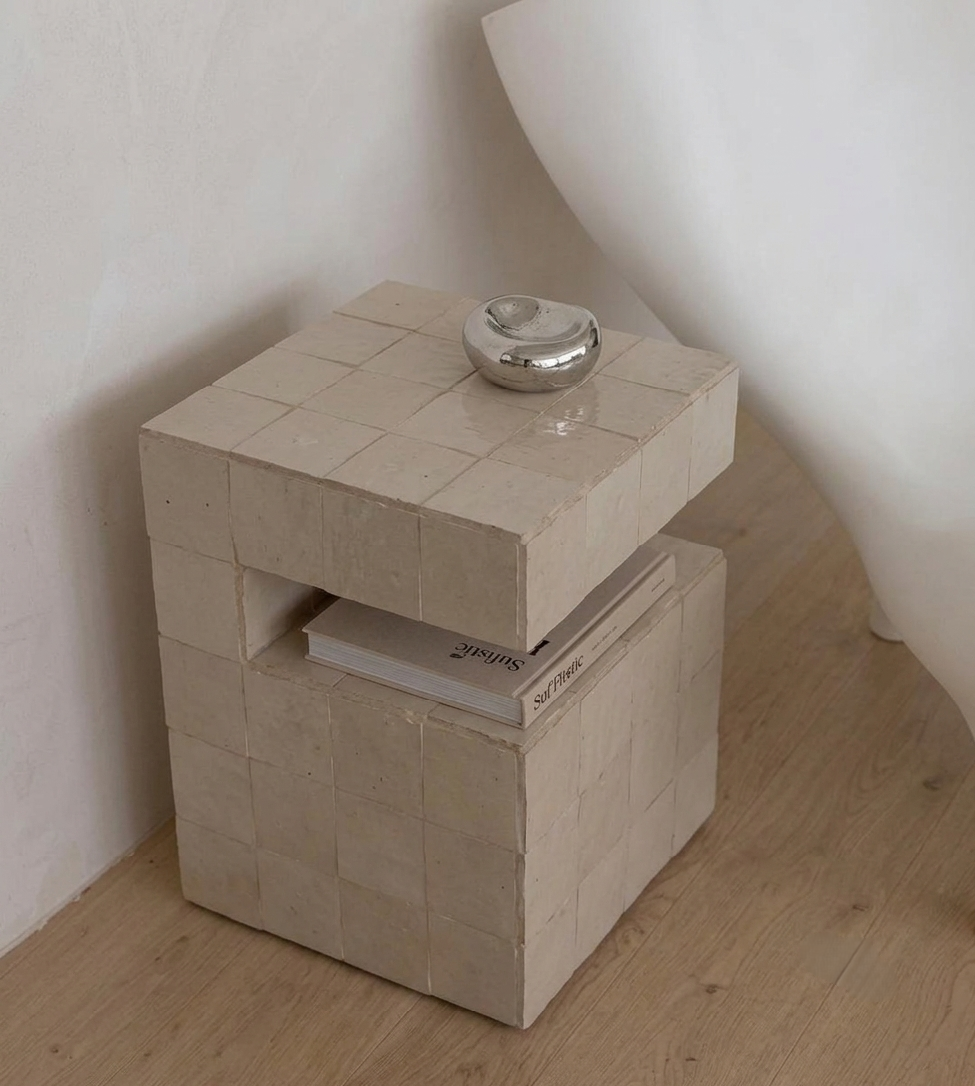 Moroccan Zellige Side Table – Handmade Mosaic Tile Accent Table