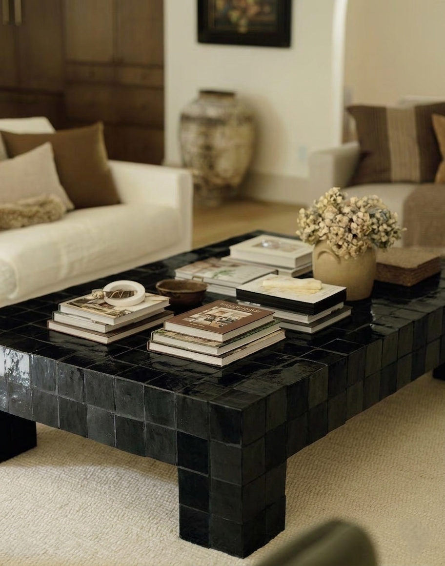 Handmade Moroccan Zellige Coffee Table | Mosaic Tile Table Customizable | Artisan Boho Home Decor | Authentic Fez Craftsmanship Morocco