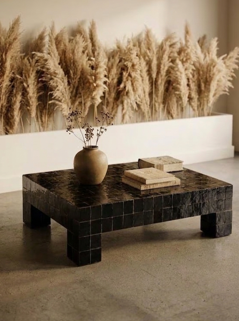 Handmade Moroccan Zellige Coffee Table | Mosaic Tile Table Customizable | Artisan Boho Home Decor | Authentic Fez Craftsmanship Morocco