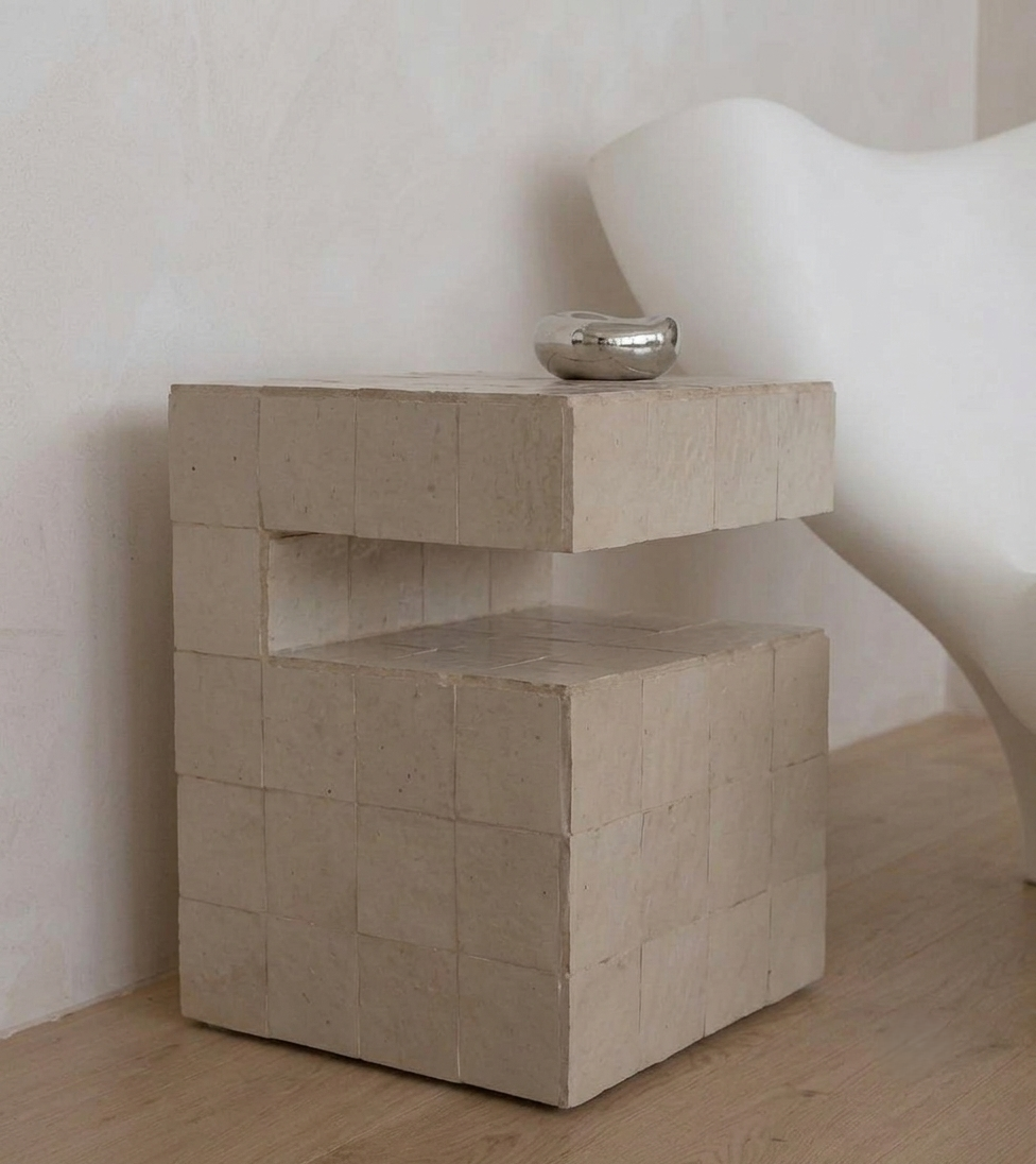 Moroccan Zellige Side Table – Handmade Mosaic Tile Accent Table