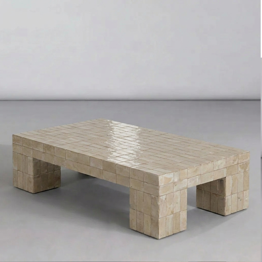 Handmade Moroccan Zellige Coffee Table | Mosaic Tile Table Customizable | Artisan Boho Home Decor | Authentic Fez Craftsmanship Morocco