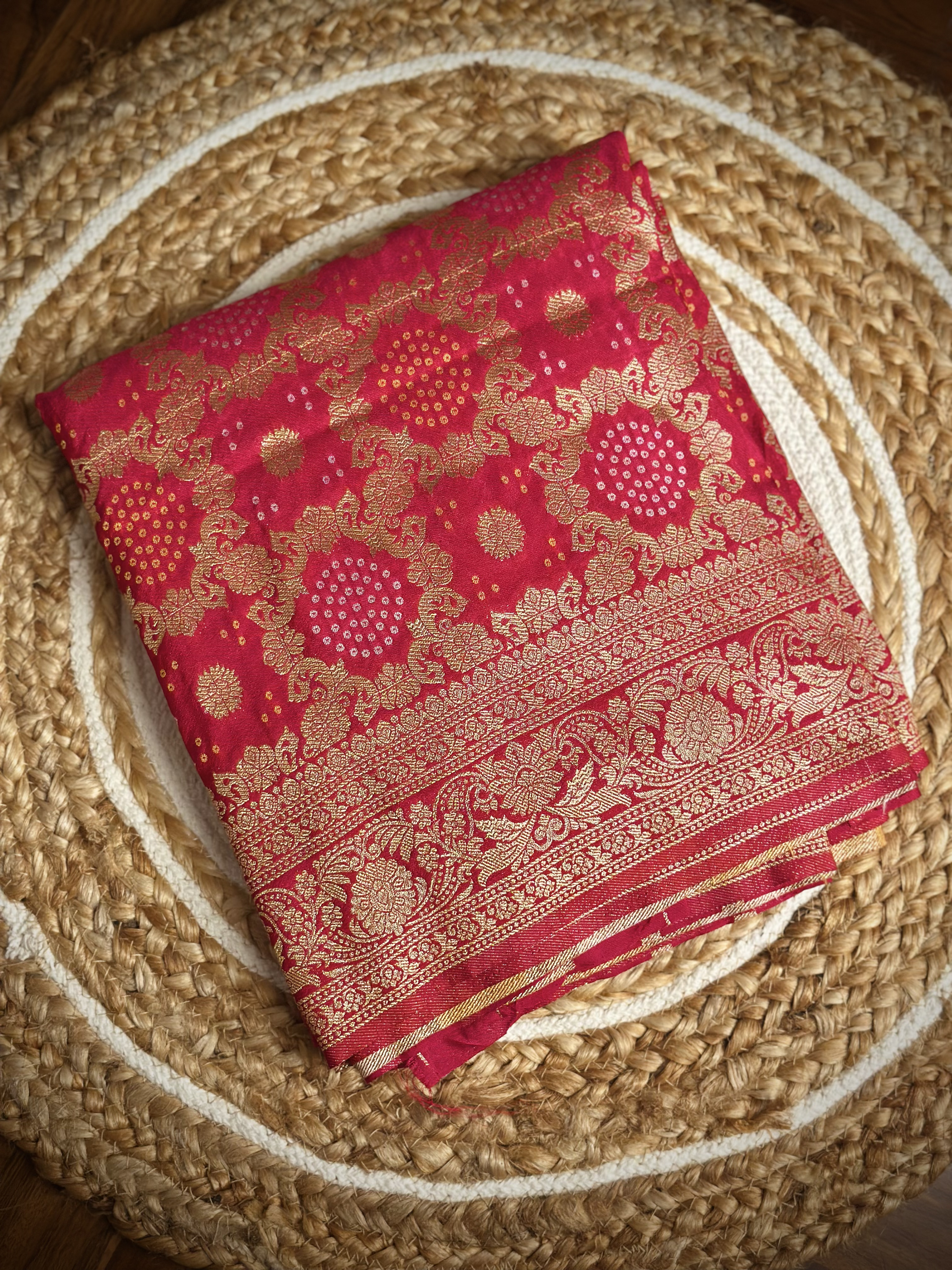 Kashish Silk – Rani Pink Banarasi Georgette Saree
