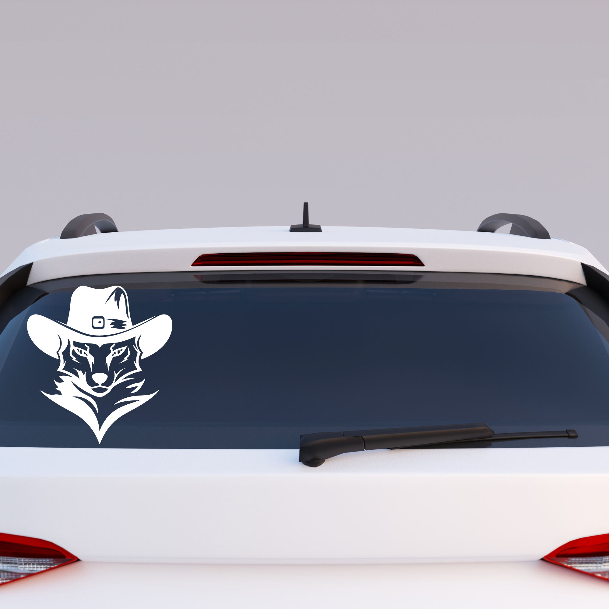 Cowboy Wolf Door Decal