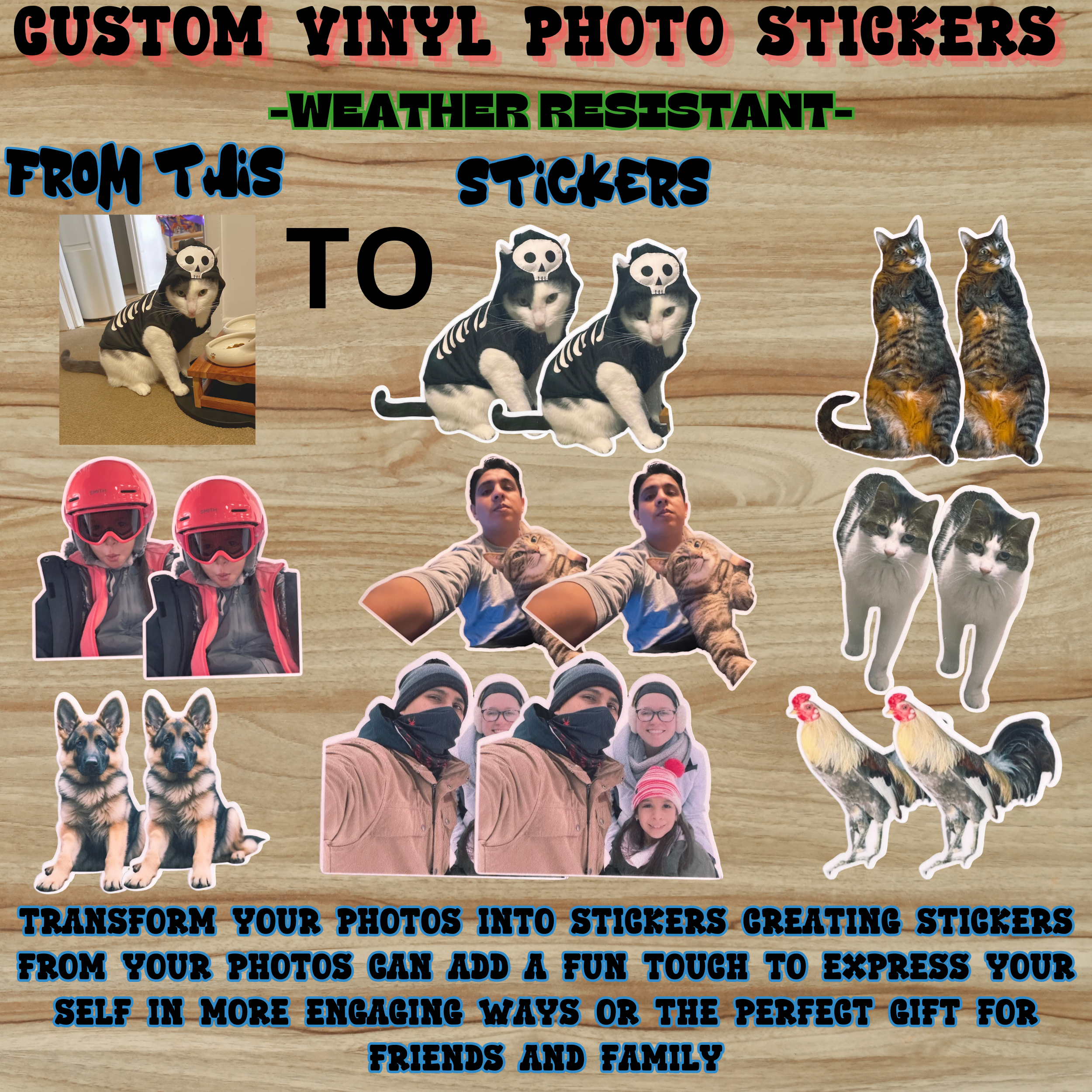 Custom Photo Stickers Set
