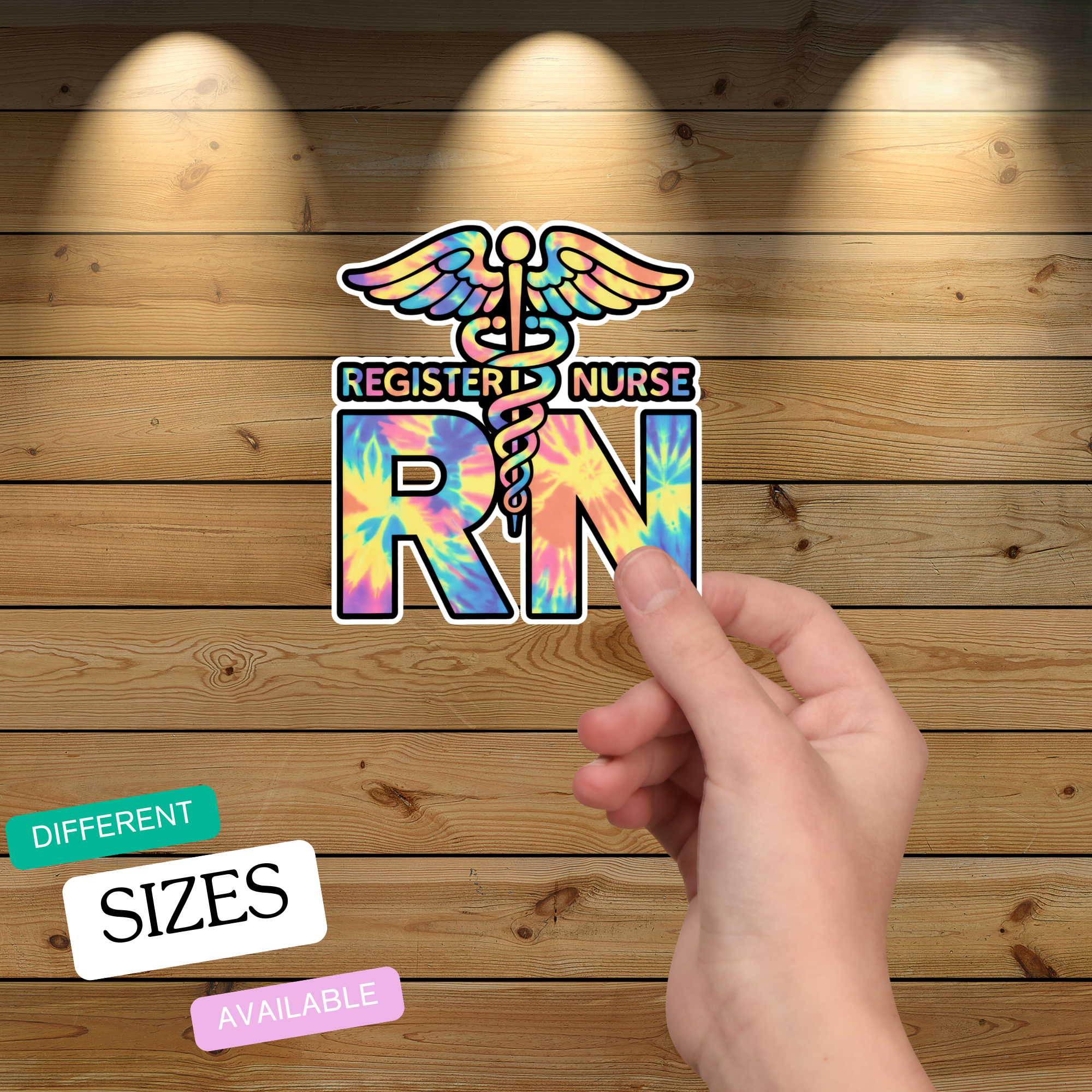RN Vinyl Sticker, Water Resistant Nurse Decal 