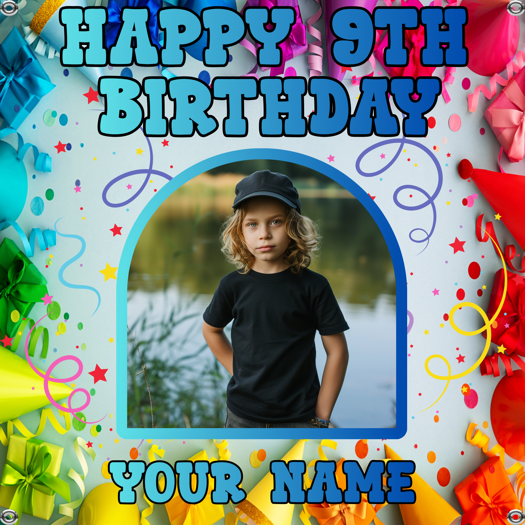 Kid Birthday Banner Personalized Happy Birthday Photo