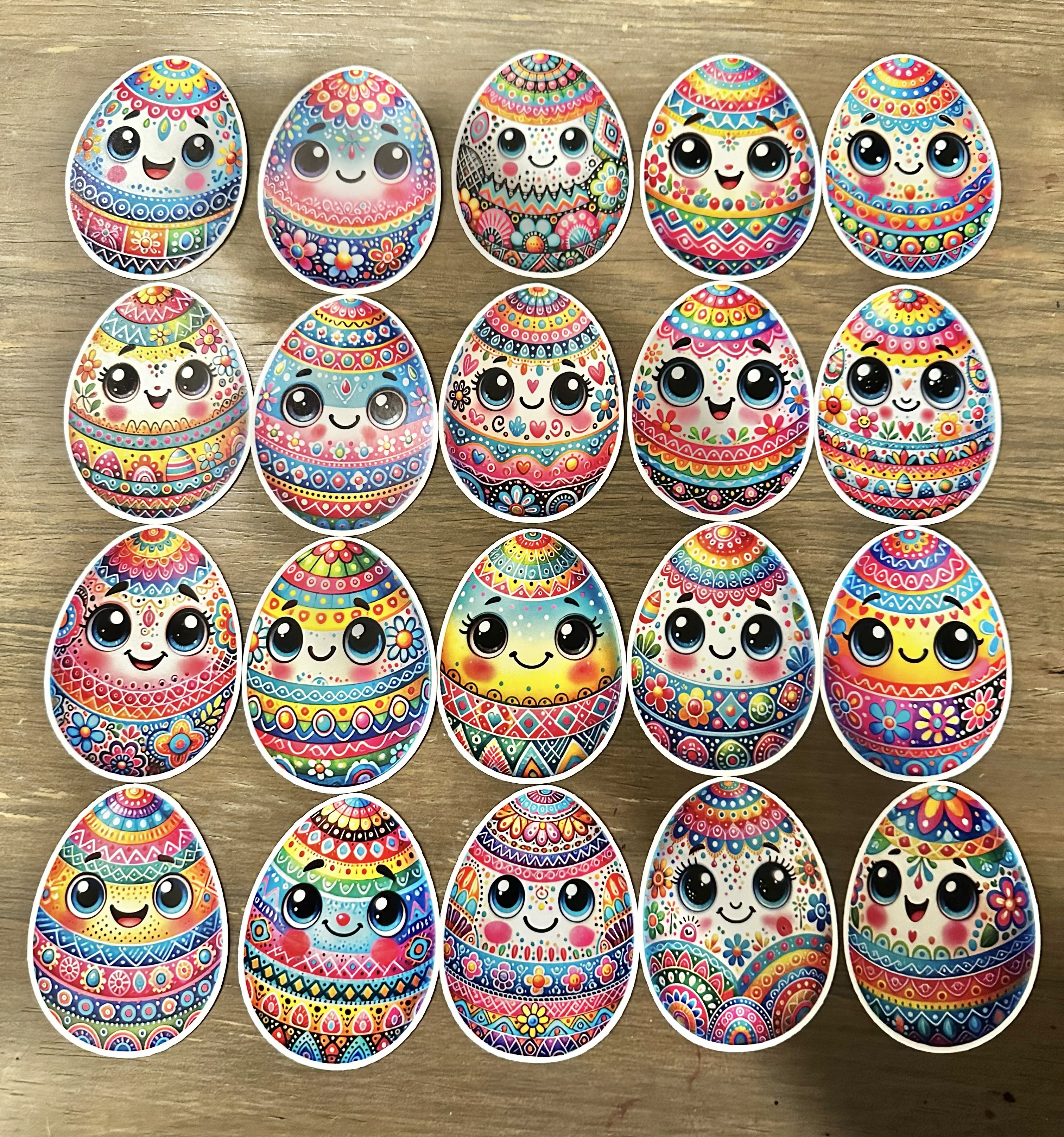 Colorful Easter Egg Set of 20 Vinyl Stickers