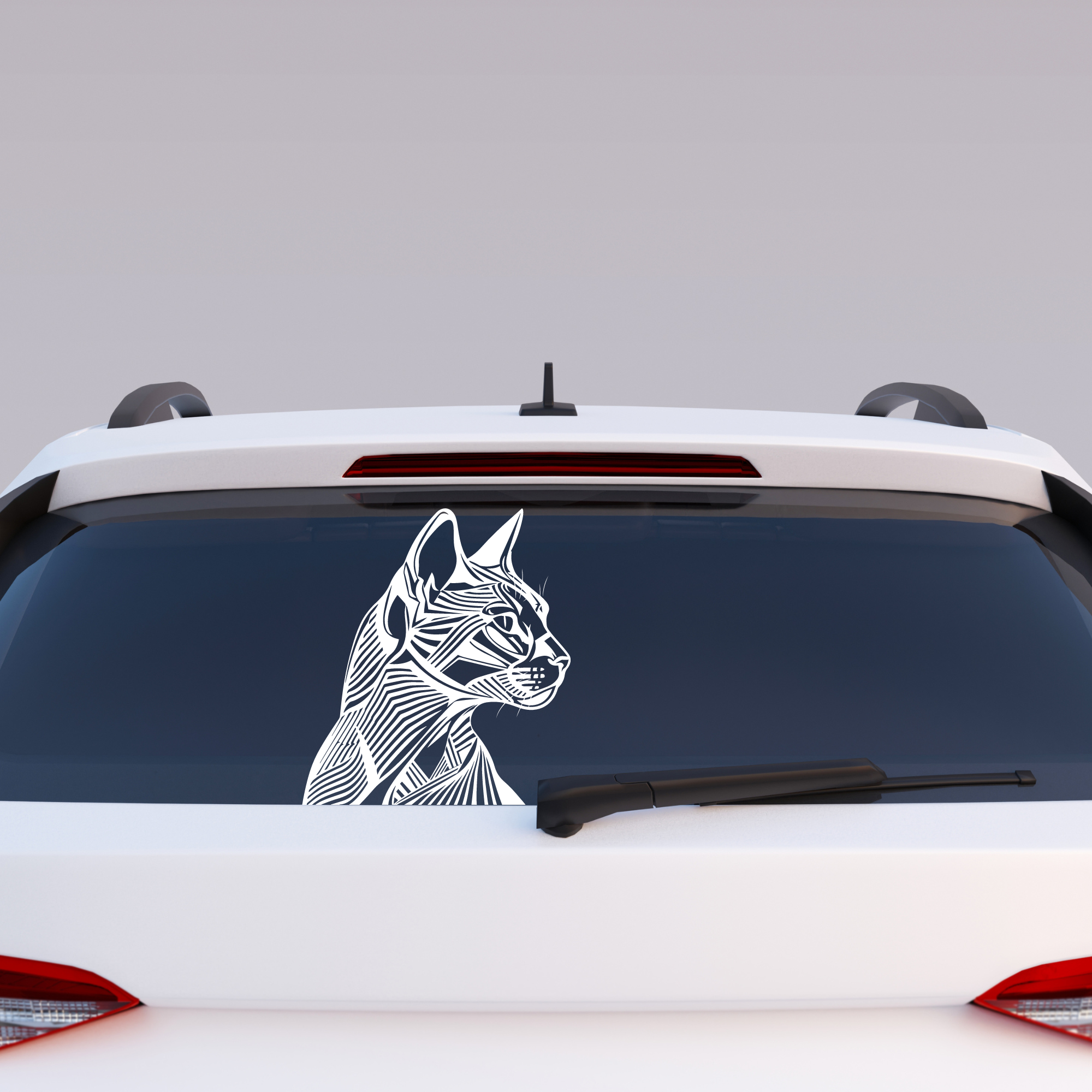 Geometric Cat Glass Door Decal