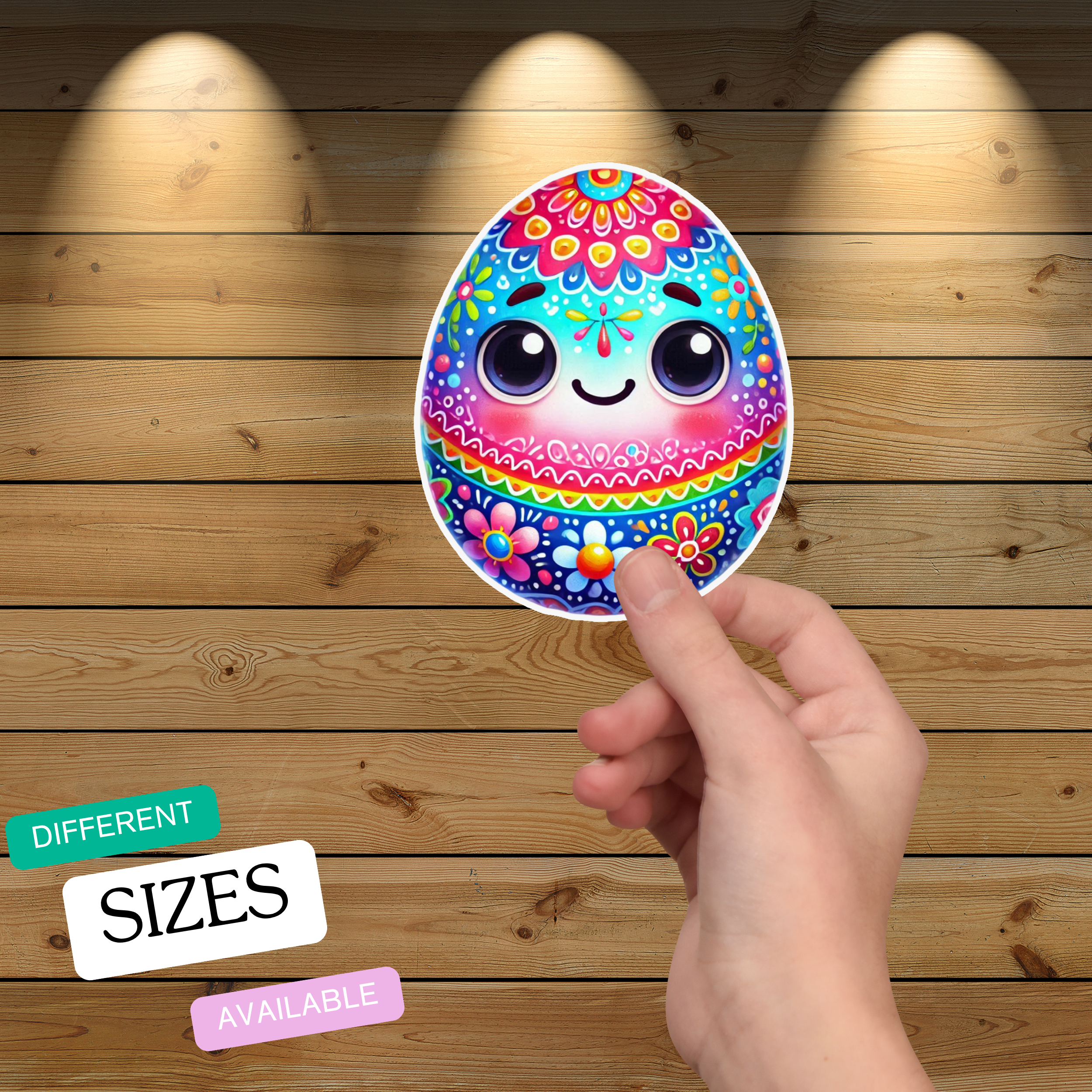 Colorful Easter Egg Set of 20 Vinyl Stickers