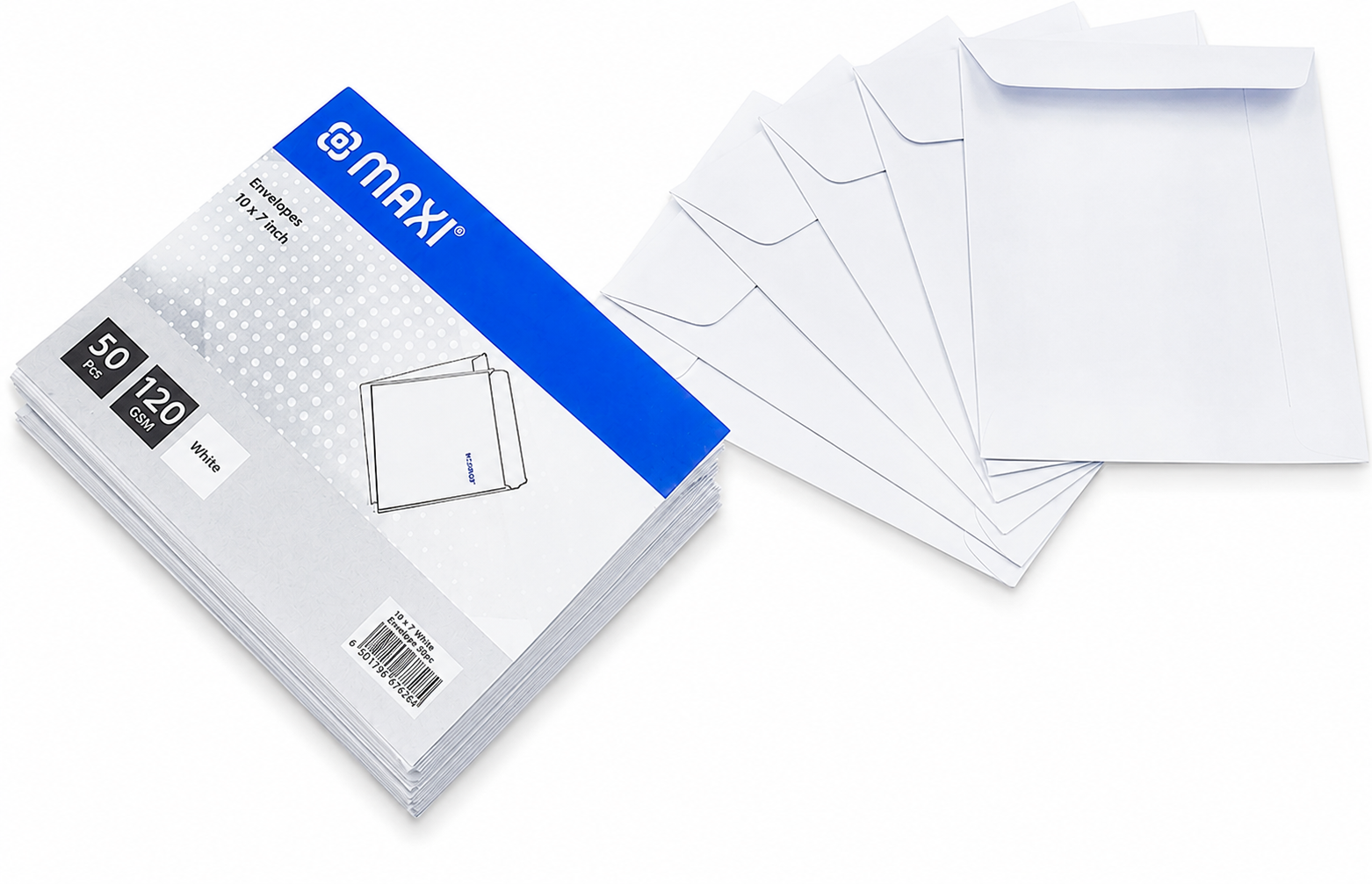 Maxi White Envelopes 50-Pack 10x7 in
