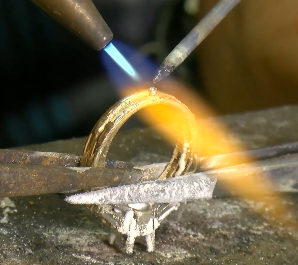 Solder Rings Together 
