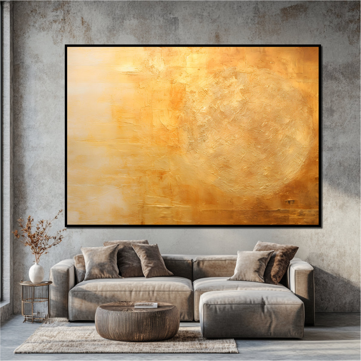 Golden Glow Abstract Painting