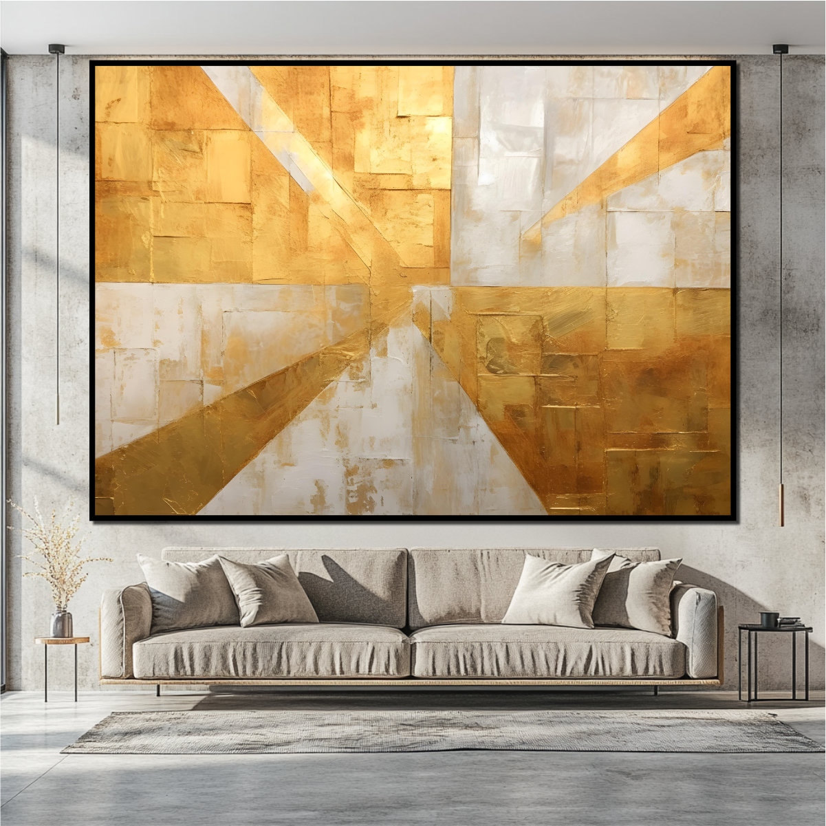 Golden Abstract Canvas Art
