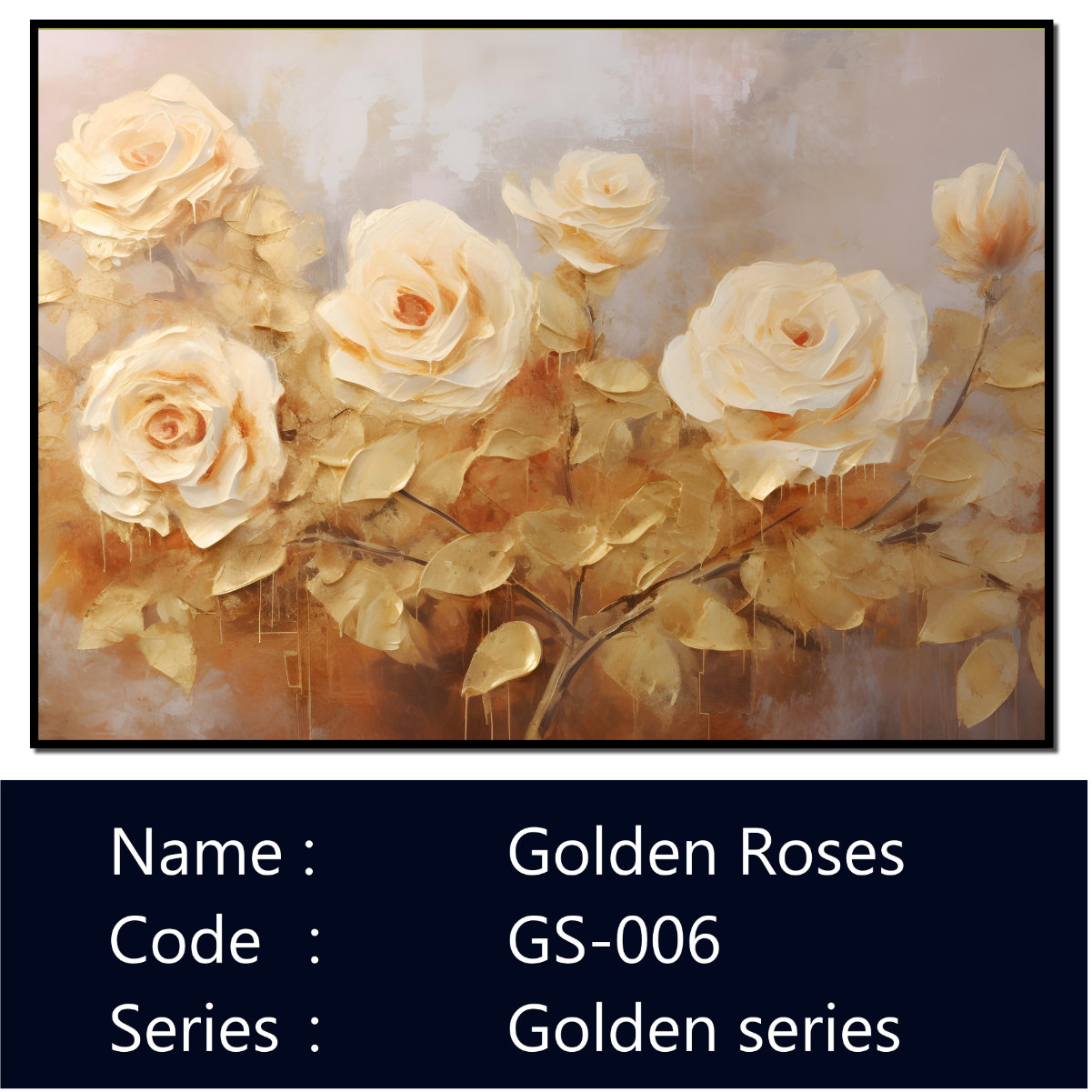 Golden Roses Canvas Art