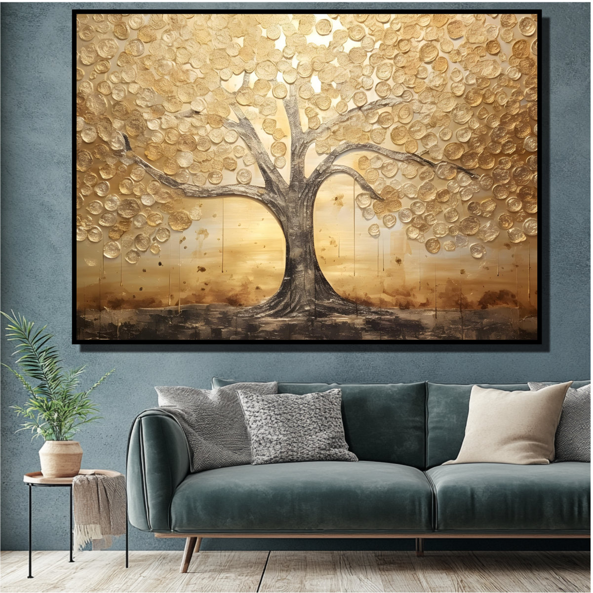 Golden Money Tree Wall Art