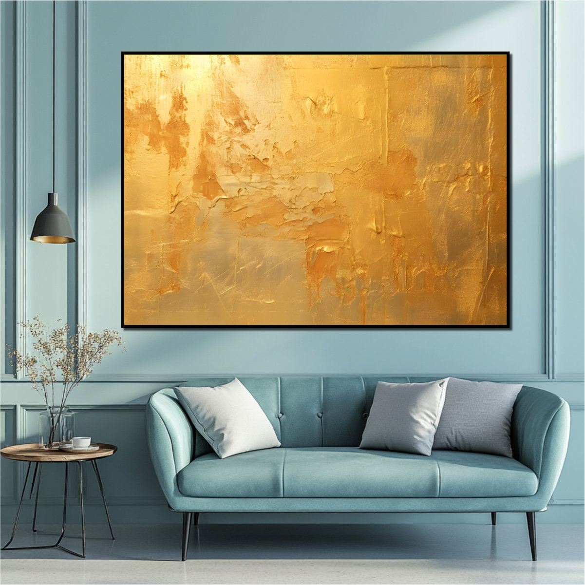Golden Abstract Wall Art