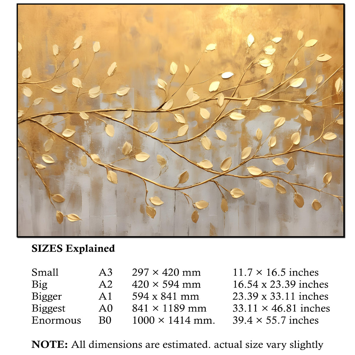 Golden Leaves Canvas Art