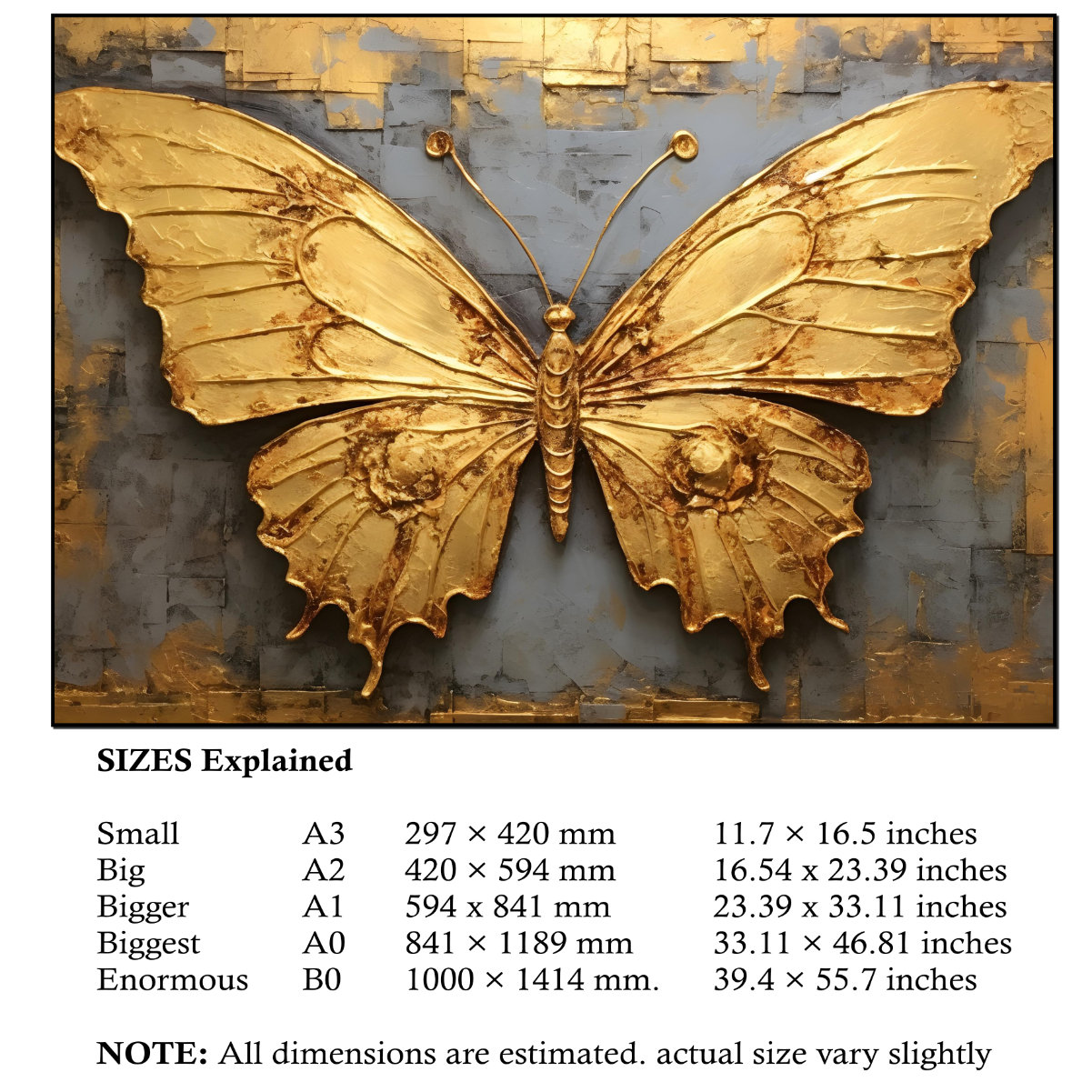 Golden Butterfly Canvas Wall Art